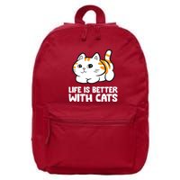 Funny Cat Lover Cute Kittens Life Is Better With Cats 16 in Basic Backpack