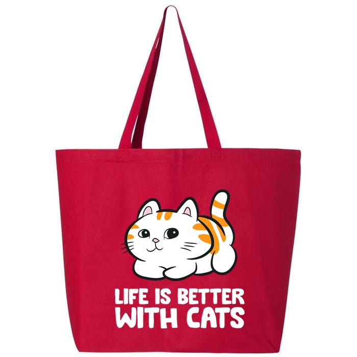 Funny Cat Lover Cute Kittens Life Is Better With Cats 25L Jumbo Tote