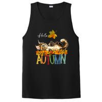 Funny Cat Leaf Fall Hello Autumn Cute Kitten Cat Lovers PosiCharge Competitor Tank