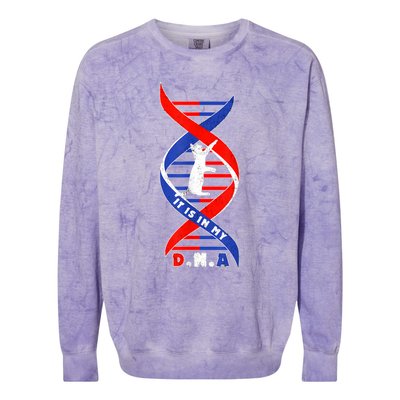 Funny Cat Lover T  Cat It In My Dna Colorblast Crewneck Sweatshirt