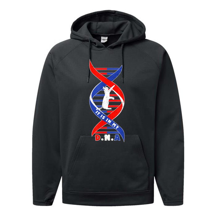 Funny Cat Lover T  Cat It In My Dna Performance Fleece Hoodie