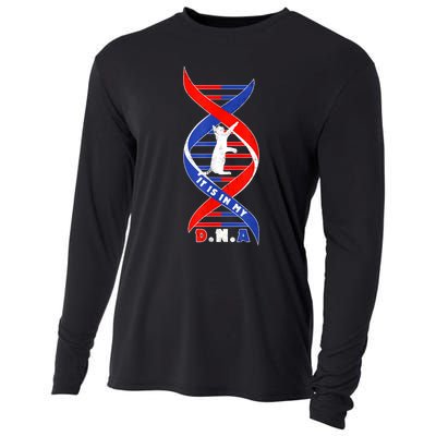 Funny Cat Lover T  Cat It In My Dna Cooling Performance Long Sleeve Crew