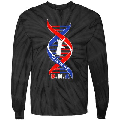 Funny Cat Lover T  Cat It In My Dna Tie-Dye Long Sleeve Shirt