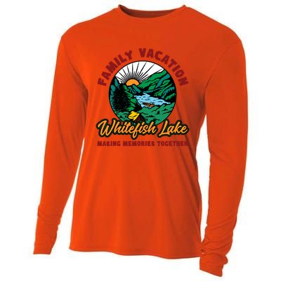 Fishing Camping Lake Family Vacation Whitefish Lake Gift Cooling Performance Long Sleeve Crew