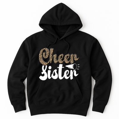 Funny Cheerleading Leopard Graphic Wo Cheer Sister Hoodie