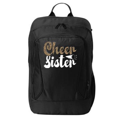 Funny Cheerleading Leopard Graphic Wo Cheer Sister City Backpack