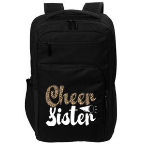 Funny Cheerleading Leopard Graphic Wo Cheer Sister Impact Tech Backpack