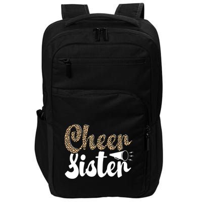 Funny Cheerleading Leopard Graphic Wo Cheer Sister Impact Tech Backpack