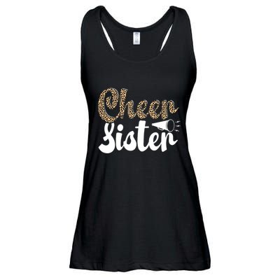 Funny Cheerleading Leopard Graphic Wo Cheer Sister Ladies Essential Flowy Tank