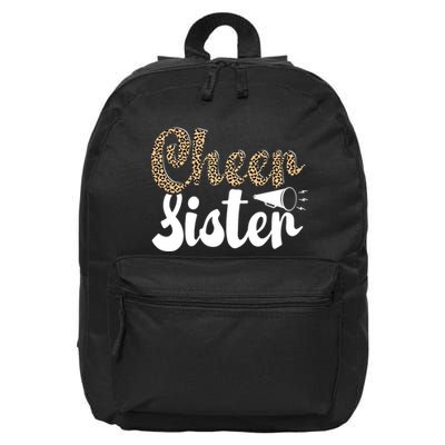 Funny Cheerleading Leopard Graphic Wo Cheer Sister 16 in Basic Backpack