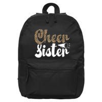 Funny Cheerleading Leopard Graphic Wo Cheer Sister 16 in Basic Backpack