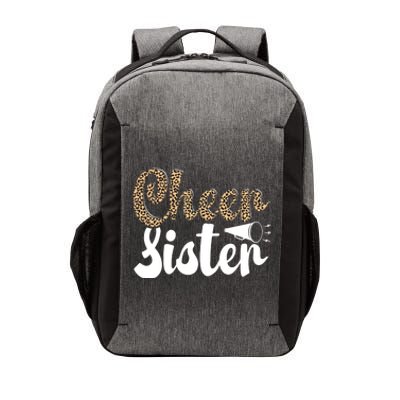 Funny Cheerleading Leopard Graphic Wo Cheer Sister Vector Backpack