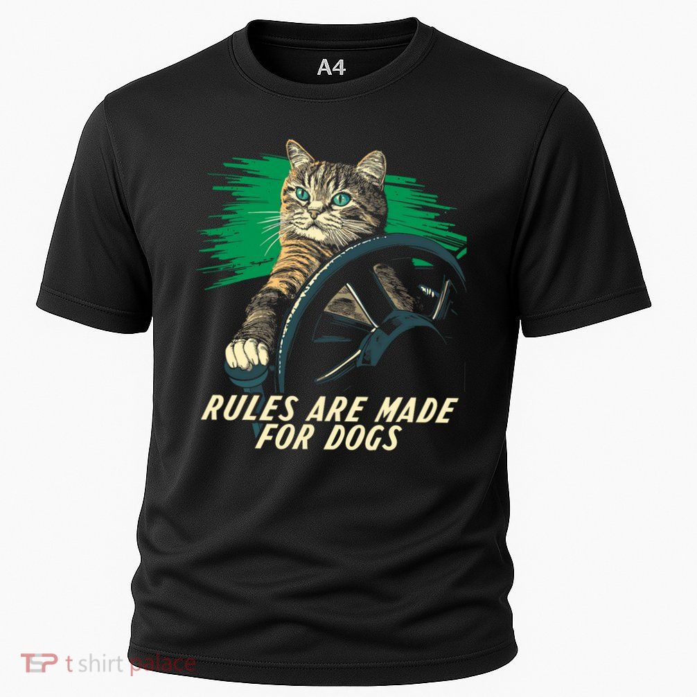Funny Cat Lover Rules Are Made For Dogs Driving Cat Cooling Performance Crew T-Shirt