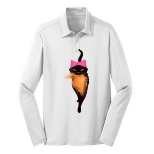 Funny Cat Ladies And Cat Guy Silk Touch Performance Long Sleeve Polo