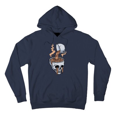 Funny Coffee Lover Skull Coffee Addict Coffee Cup Skull Head Hoodie