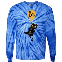 Funny Comma La Cat Kamala Harris For President 2024 Election Tie-Dye Long Sleeve Shirt