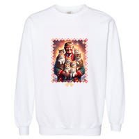 Funny Cat Lover Christmas Sweater Trump Ugly Christmas Sweatshirt Garment-Dyed Sweatshirt