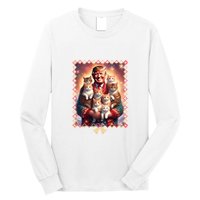 Funny Cat Lover Christmas Sweater Trump Ugly Christmas Sweatshirt Long Sleeve Shirt