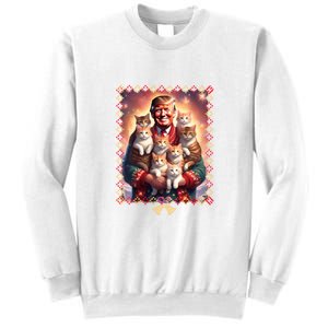 Funny Cat Lover Christmas Sweater Trump Ugly Christmas Sweatshirt Sweatshirt