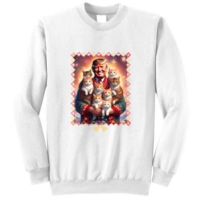 Funny Cat Lover Christmas Sweater Trump Ugly Christmas Sweatshirt Sweatshirt