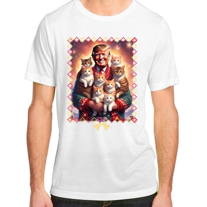 Funny Cat Lover Christmas Sweater Trump Ugly Christmas Sweatshirt Adult ChromaSoft Performance T-Shirt