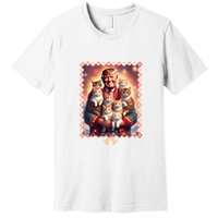 Funny Cat Lover Christmas Sweater Trump Ugly Christmas Sweatshirt Premium T-Shirt