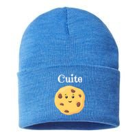 Funny Cookie Lover Cutie Cookie National Cookie Day Gift Sustainable Knit Beanie