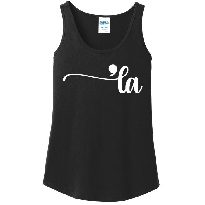 Funny Comma La Kamala Harris Punctuation La Election Vote Ladies Essential Tank