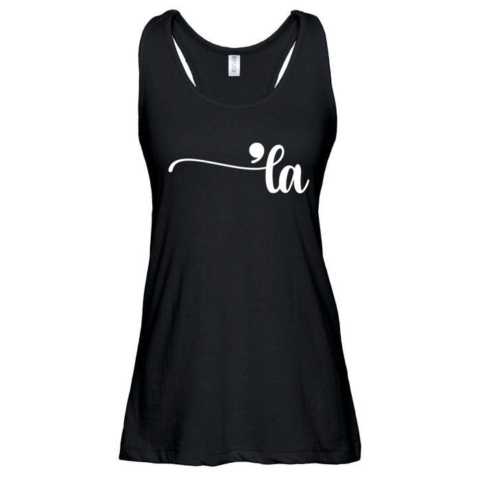 Funny Comma La Kamala Harris Punctuation La Election Vote Ladies Essential Flowy Tank