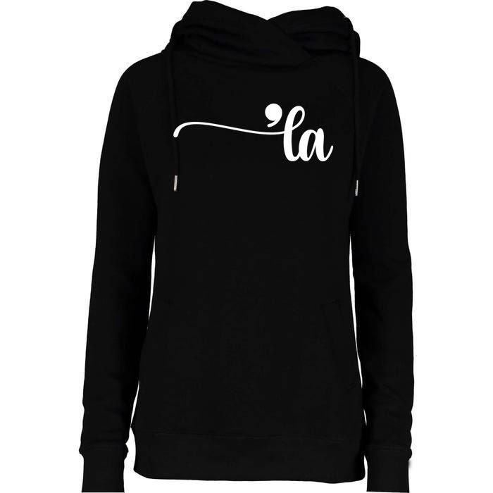 Funny Comma La Kamala Harris Punctuation La Election Vote Womens Funnel Neck Pullover Hood