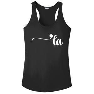 Funny Comma La Kamala Harris Punctuation La Election Vote Ladies PosiCharge Competitor Racerback Tank