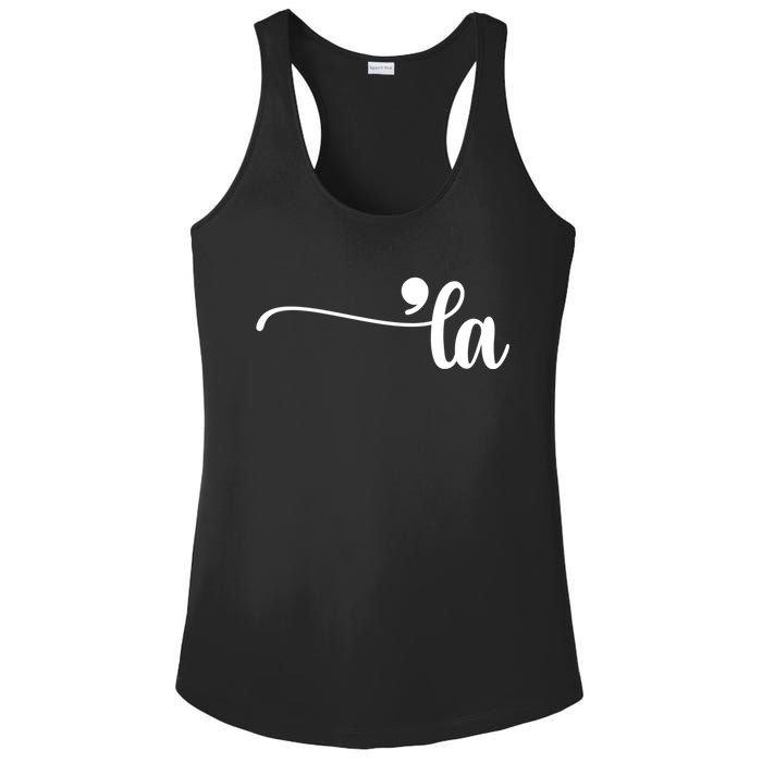 Funny Comma La Kamala Harris Punctuation La Election Vote Ladies PosiCharge Competitor Racerback Tank