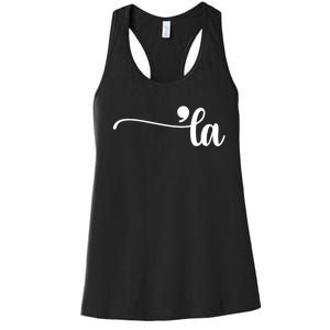 Funny Comma La Kamala Harris Punctuation La Election Vote Women's Racerback Tank