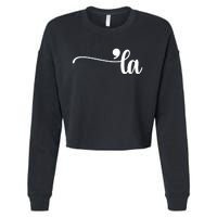 Funny Comma La Kamala Harris Punctuation La Election Vote Cropped Pullover Crew