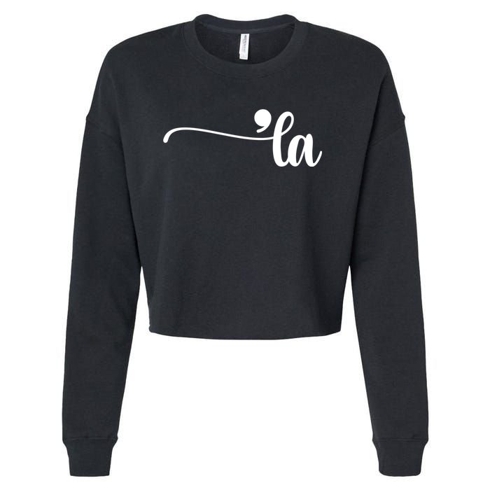 Funny Comma La Kamala Harris Punctuation La Election Vote Cropped Pullover Crew