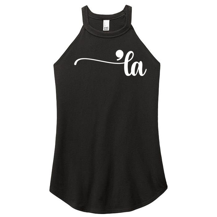 Funny Comma La Kamala Harris Punctuation La Election Vote Women's Perfect Tri Rocker Tank