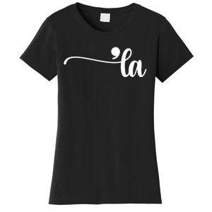 Funny Comma La Kamala Harris Punctuation La Election Vote Women's T-Shirt