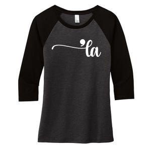 Funny Comma La Kamala Harris Punctuation La Election Vote Women's Tri-Blend 3/4-Sleeve Raglan Shirt