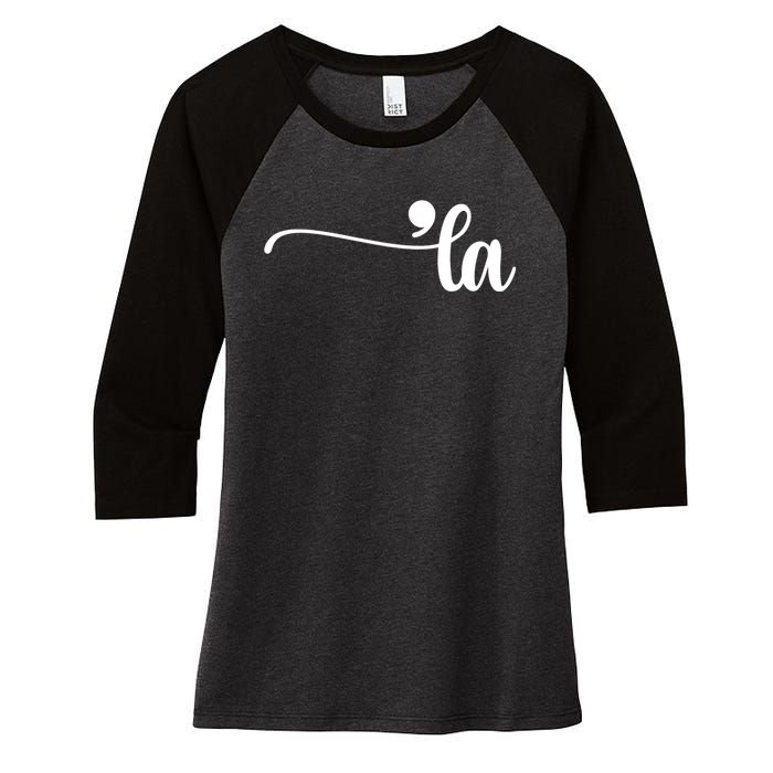 Funny Comma La Kamala Harris Punctuation La Election Vote Women's Tri-Blend 3/4-Sleeve Raglan Shirt