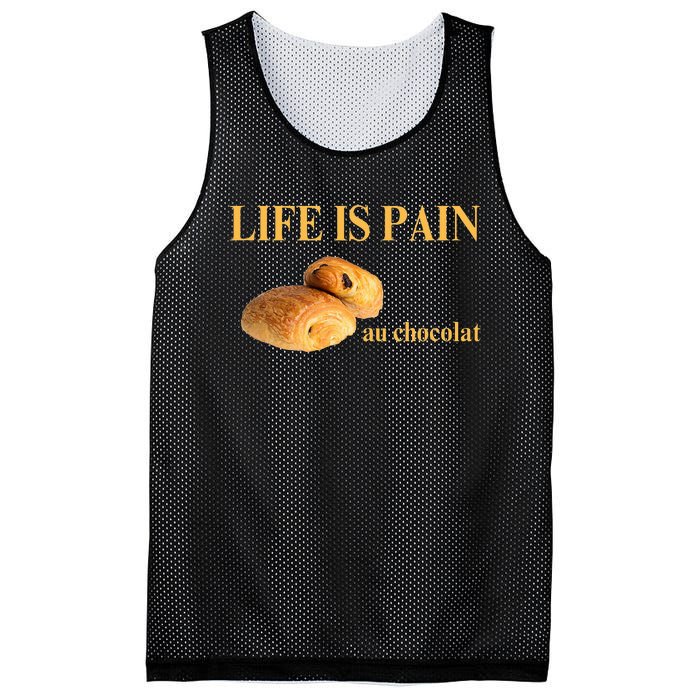 French Chocolatine Life Is Pain Au Chocolat Mesh Reversible Basketball Jersey Tank