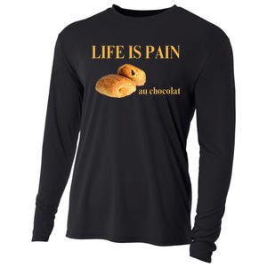 French Chocolatine Life Is Pain Au Chocolat Cooling Performance Long Sleeve Crew