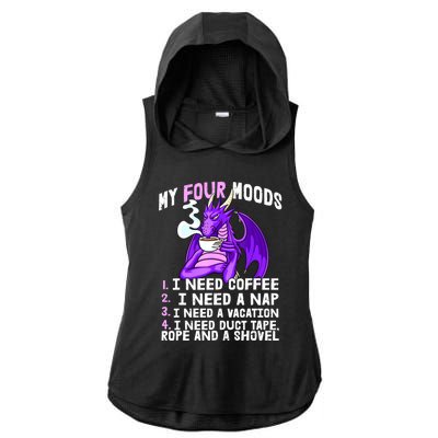 Funny Coffee Lover Funny Moods Coffee Drinker Ladies PosiCharge Tri-Blend Wicking Draft Hoodie Tank