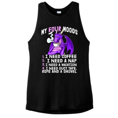 Funny Coffee Lover Funny Moods Coffee Drinker Ladies PosiCharge Tri-Blend Wicking Tank