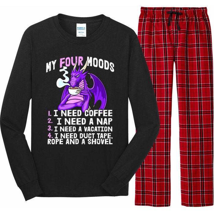 Funny Coffee Lover Funny Moods Coffee Drinker Long Sleeve Pajama Set