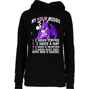 Funny Coffee Lover Funny Moods Coffee Drinker Womens Funnel Neck Pullover Hood