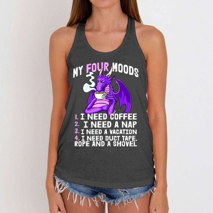 Funny Coffee Lover Funny Moods Coffee Drinker Women's Knotted Racerback Tank