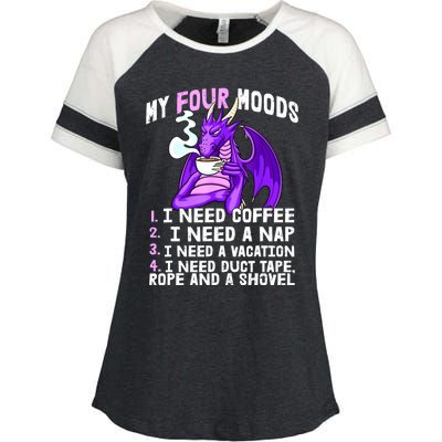 Funny Coffee Lover Funny Moods Coffee Drinker Enza Ladies Jersey Colorblock Tee