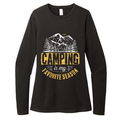 Funny Camping Lover Outdoor Camper Camping Favorite Season Womens CVC Long Sleeve Shirt