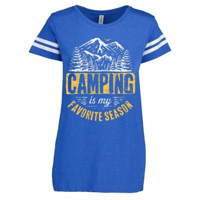 Funny Camping Lover Outdoor Camper Camping Favorite Season Enza Ladies Jersey Football T-Shirt