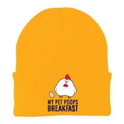 Funny Chicken Lover My Pet Poops Breakfast Knit Cap Winter Beanie